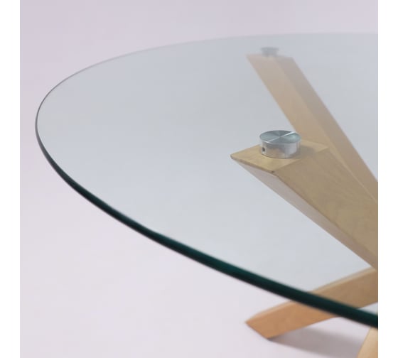 Стол Aks Home DOLCE NEW, d 120x75, стекло/дуб натуральный 104573