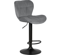 Барный стул DOBRIN BARNY BLACK цвет сиденья серый велюр MJ9-75, цвет основания черный  LM-5022_B-M_V-MJ9-75
