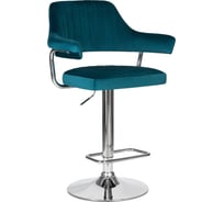 Барный стул DOBRIN CHARLY цвет сиденья морской волны велюр MJ9-99, цвет основания хромированная сталь LM-5019_CH-M_V-MJ9-99