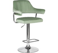 Барный стул DOBRIN CHARLY цвет сиденья пудрово-мятный велюр MJ9-87, цвет основания хромированная сталь LM-5019_CH-M_V-MJ9-87