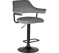 Барный стул DOBRIN CHARLY BLACK цвет сиденья серый велюр MJ9-75, цвет основания черный  LM-5019_B-M_V-MJ9-75