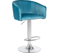 Барный стул DOBRIN DARCY цвет сиденья морской волны 1922-7, цвет основания хром LM-5025_CH-M_V-1922-7