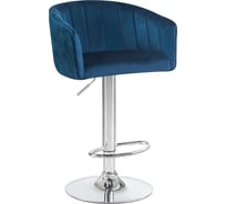 Барный стул DOBRIN DARCY цвет сиденья синий 1922-20, цвет основания хром LM-5025_CH-M_V-1922-20
