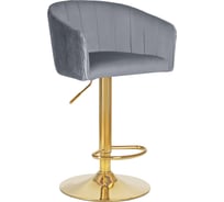 Барный стул DOBRIN DARCY GOLD цвет сиденья серый велюр 1922-19, цвет основания золото  LM-5025_G-M_V-1922-19