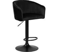 Барный стул DOBRIN DARCY BLACK SHINY цвет сиденья черный велюр с черно-золотыми пайетками, цвет основания черный LM-5025_B-M_V-black-gold-black-shiny