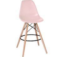 Барный стул DOBRIN DSW BAR цвет сиденья светло-розовый PK-02, цвет основания светлый бук LMZL-PP638G_LB-MTR_P-PK-02