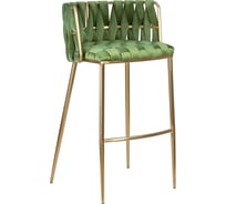 Барный стул DOBRIN EMMA GOLD цвет сиденья зеленый велюр VF-08, цвет основания золото LMN-1538_G-M_V-VF-08
