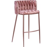 Барный стул DOBRIN EMMA ROSE GOLD цвет сиденья розовый велюр VF-10, цвет основания розовое золото LMN-1538_PG-M_V-VF-10