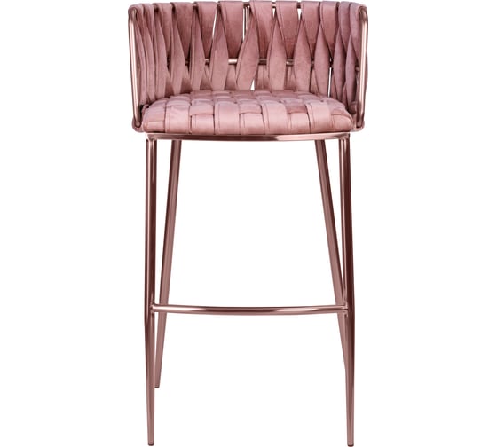 Барный стул DOBRIN EMMA ROSE GOLD цвет сиденья розовый велюр VF-10, цвет основания розовое золото LMN-1538_PG-M_V-VF-10