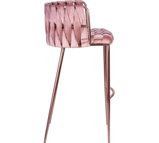 Барный стул DOBRIN EMMA ROSE GOLD цвет сиденья розовый велюр VF-10, цвет основания розовое золото LMN-1538_PG-M_V-VF-10