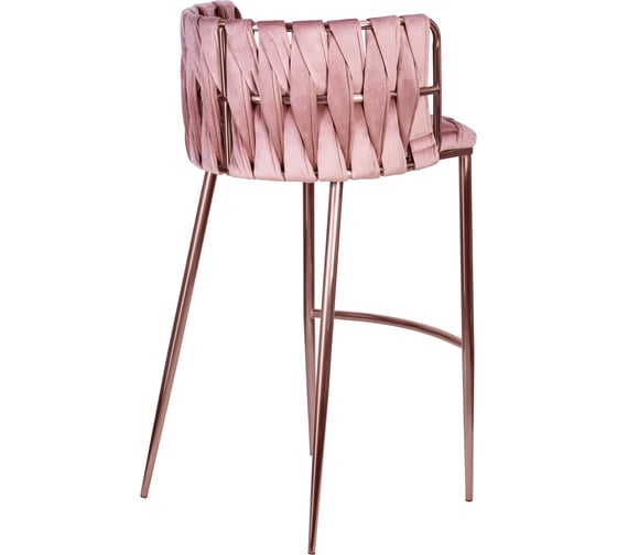 Барный стул DOBRIN EMMA ROSE GOLD цвет сиденья розовый велюр VF-10, цвет основания розовое золото LMN-1538_PG-M_V-VF-10