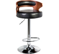 Барный стул DOBRIN FRED цвет сиденья черный, цвет каркаса сиденья коричневое дерево, цвет основания хром LMZ-1018_CH-M_EL-black