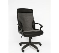 Кресло Easy Chair VTEChair-639 TPU ткань кожзам, серый/черный, пластик 686731