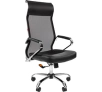 Кресло Easy Chair VTEChair-642 TPU Sakura сетка/экокожа черная, хром 1027782