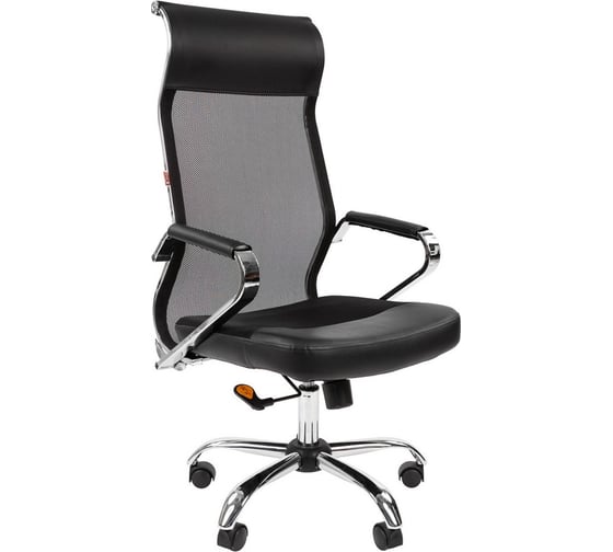 Кресло Easy Chair VTEChair-642 TPU Sakura сетка/экокожа черная, хром 1027782