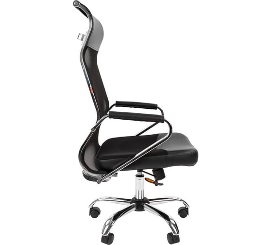 Кресло Easy Chair VTEChair-642 TPU Sakura сетка/экокожа черная, хром 1027782