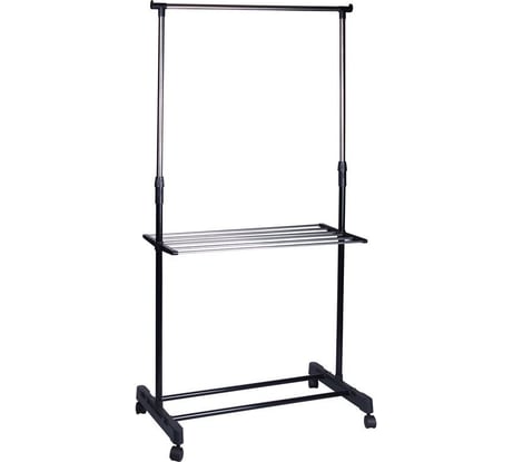 Напольная вешалка на колёсах Рыжий кот CR460 с полкой, 80х42х95-168 см 311410