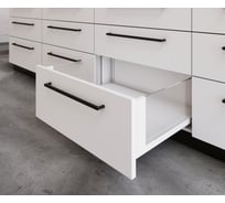 Выдвижной ящик GTV AXIS PRO L-500 мм, высокий H-168 мм, стеклянная боковина, белый PB-AXISPRO-GLASS-KPL500C1