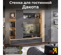 Набор мебели для общей комнаты ТриЯ Дакота дуб крафт золотой/антрацит 259724