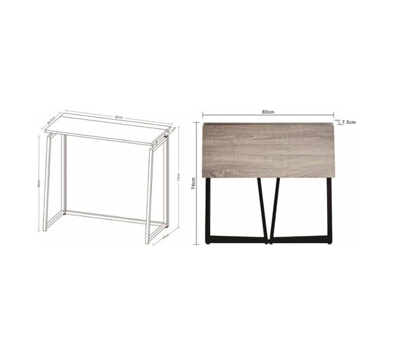 Стол на металлокаркасе BRABIX LOFT CD-001 дуб натуральный 641211