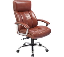 Кресло руководителя Easy Chair BNU EChair CS-8822E-1 кожа коричневая, хром 296592