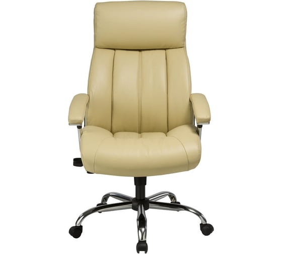 Кресло руководителя Easy Chair BNU EChair CS-8822E-1, кожа бежевая, хром 738416