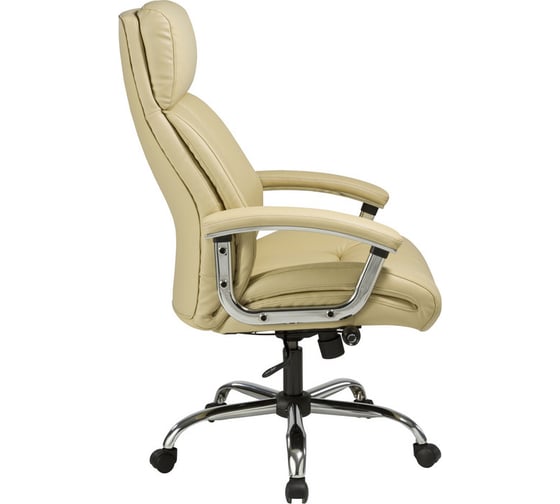 Кресло руководителя Easy Chair BNU EChair CS-8822E-1, кожа бежевая, хром 738416