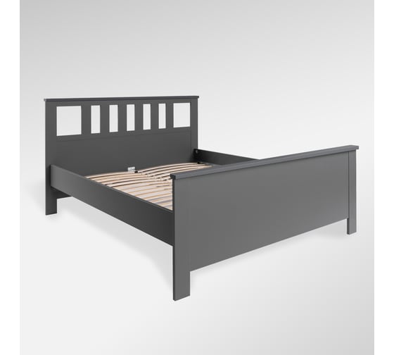 Двойная кровать ШВЕДСКИЙ СТАНДАРТ САГА 160x200 см, серая 2.08.04.070.4
