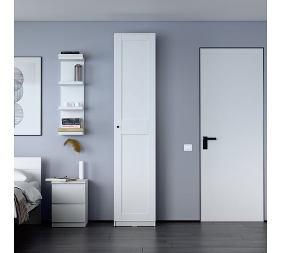 Шкаф Гуд ЛАКК МАКС 1 дверь, 50x38x233, белый RU 2.06.01.020.1 1