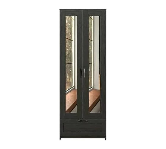 Шкаф ШВЕДСКИЙ СТАНДАРТ СИРИУС 2 двери, 1 ящик, 78x59x220, дуб венге RU (с 2 зеркалами) 2.02.01.500.5