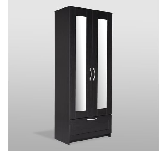 Шкаф ШВЕДСКИЙ СТАНДАРТ СИРИУС 2 двери, 1 ящик, 78x59x220, дуб венге RU (с 2 зеркалами) 2.02.01.500.5