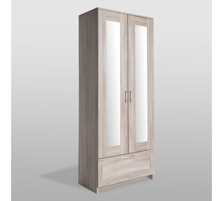 Шкаф Гуд ЛАКК СИРИУС 2 двери, 1 ящик, 78x59x220, сонома RU (с 2 зеркалами) 2.02.01.500.3