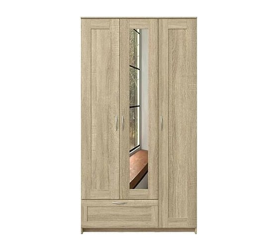 Шкаф ШВЕДСКИЙ СТАНДАРТ СИРИУС 3 двери, 1 ящик, 117x59x220, сонома RU (с 1 зеркалом) 2.02.01.510.3
