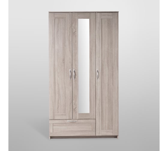Шкаф ШВЕДСКИЙ СТАНДАРТ СИРИУС 3 двери, 1 ящик, 117x59x220, сонома RU (с 1 зеркалом) 2.02.01.510.3
