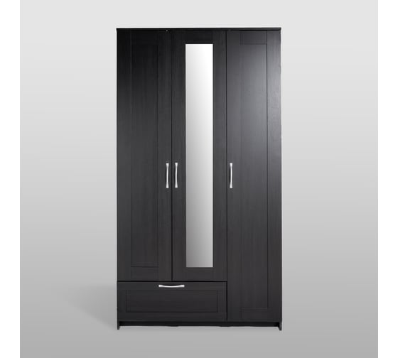 Шкаф ШВЕДСКИЙ СТАНДАРТ СИРИУС 3 двери, 1 ящик, 117x59x220, дуб венге RU (с 1 зеркалом) 2.02.01.510.5