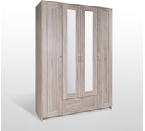 Шкаф Гуд ЛАКК СИРИУС 4 двери, 1 ящик, 156x59x220, сонома RU (с 2 зеркалами) 2.02.01.520.3