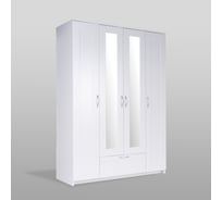 Шкаф Гуд ЛАКК СИРИУС 4 двери, 1 ящик, 156x59x220, белый RU (с 2 зеркалами) 2.02.01.520.1
