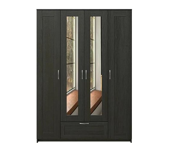 Шкаф ШВЕДСКИЙ СТАНДАРТ СИРИУС 4 двери, 1 ящик, 156x59x220, дуб венге RU (с 2 зеркалами) 2.02.01.520.5 1