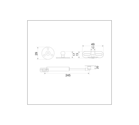 Газлифт с доводчиком Trodos 60N SILVER 311014