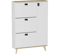 Тумба для обуви ООО Калифорния мебель Калифорния Норд L, ЛДСП, белый/черный 4800771104