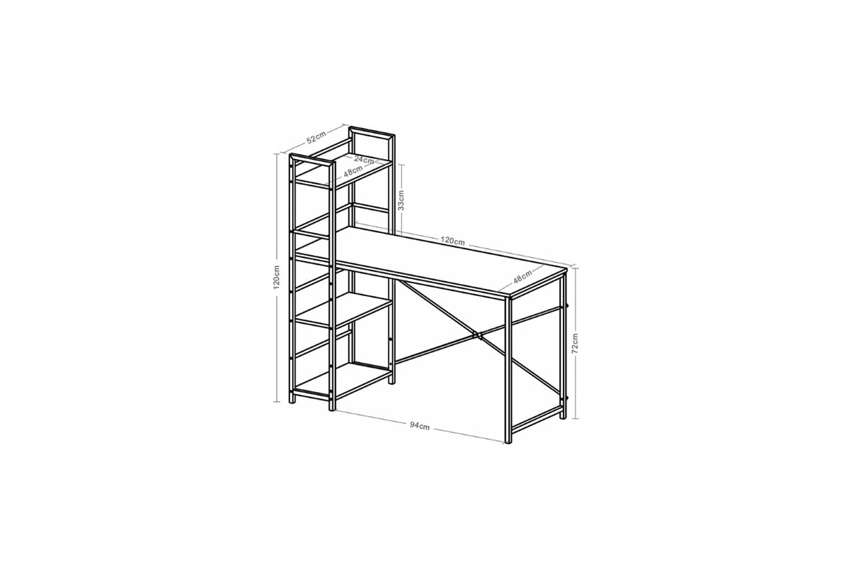 Стол на металлокаркасе brabix loft