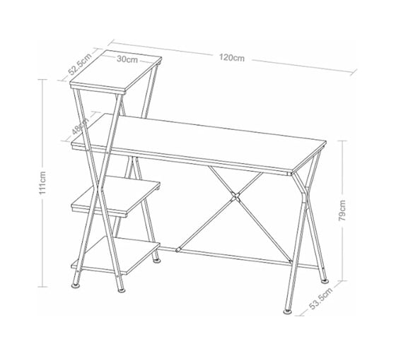 Стол на металлокаркасе BRABIX LOFT CD-004 морёный дуб 641218