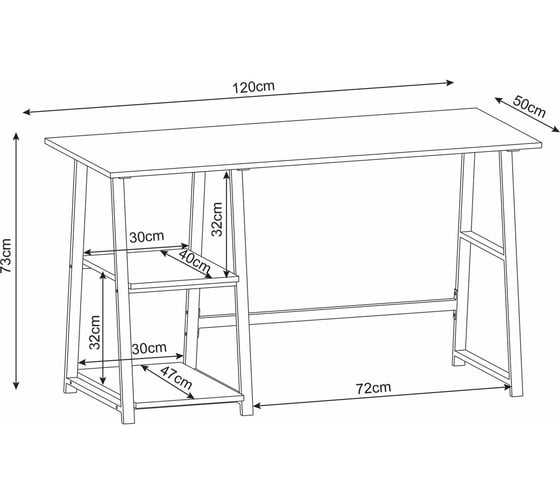 Стол на металлокаркасе BRABIX LOFT CD-006 морёный дуб 641224