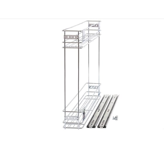 Выдвижная корзина бокового крепления Fit 15 хром 4 винта d440 w100 h480 07.S15.F00 CR 1