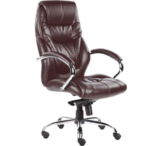 Кресло руководителя Easy Chair BNDp EChair-535 MPU кожзам коричневый, хром 333535