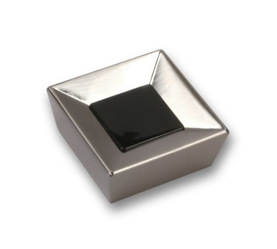 Ручка-кнопка для мебели SIRO сатиновый никель, черная вставка 2100-39ZN21A3 1