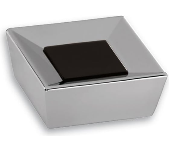 Ручка-кнопка для мебели SIRO хром, черная вставка 2100-39ZN1A3