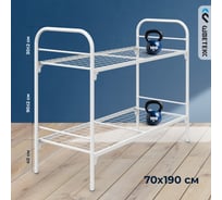 Кровать "Шветекс" двухъярусная, ООО Шветекс 32 труба, эконом 190x70, сетка 100x100, 1 усиление 2Я70_32