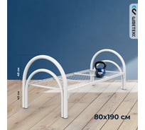 Кровать "Шветекс" одноярусная, ООО Шветекс 51 труба, стандарт 190x80, сетка 100x50, 2 усиления 1Я80_51