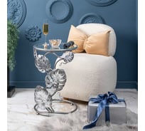 Столик приставной BOGACHO Monstera Deliciosa 19094/серебро